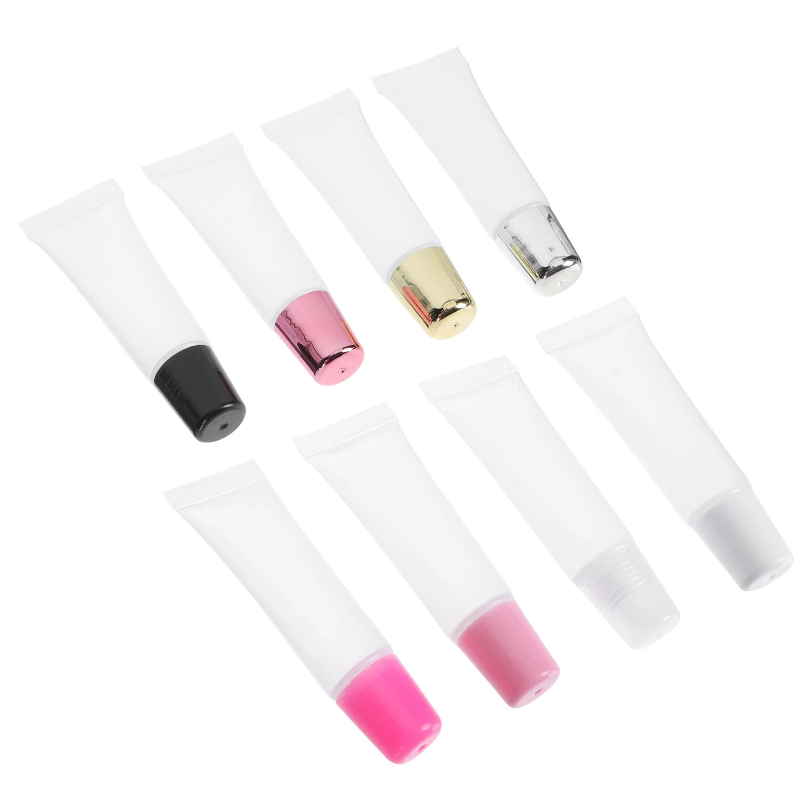 

8pcs Gloss Tube Refillable Clear Plastic PP Containers Travel Size Lightweight Waterproof Reusable Balm Tubes Gift for Dye
