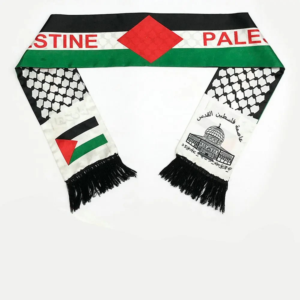 Custom Scarf flag 14x130cm  Football Club Sport Fan Scarves Neckerchief Double side printed Satin Scarf