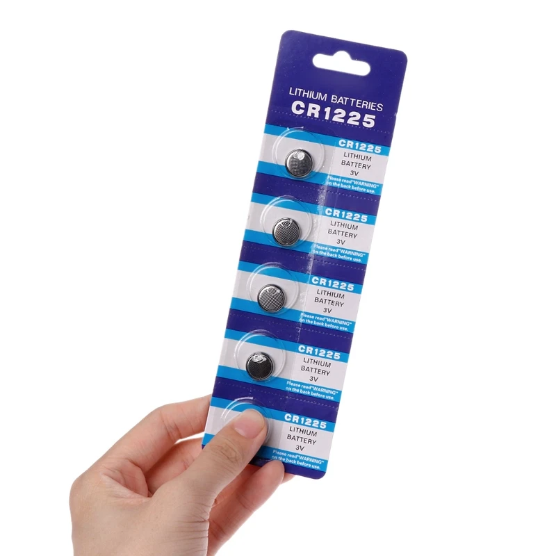 5Pcs/Set 3V CR1225 CR2016 Cell Coin Lithium Button Batteries for Watch Computer LED Light Toy