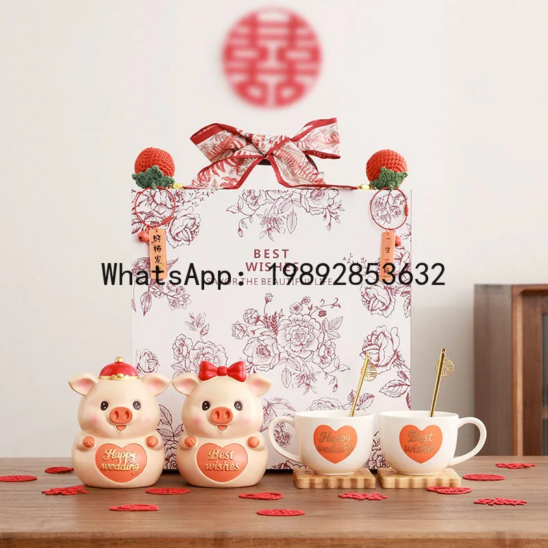 

new pig wedding gift for bride and girlfriend practical high-end coffee cup wedding engagement gift