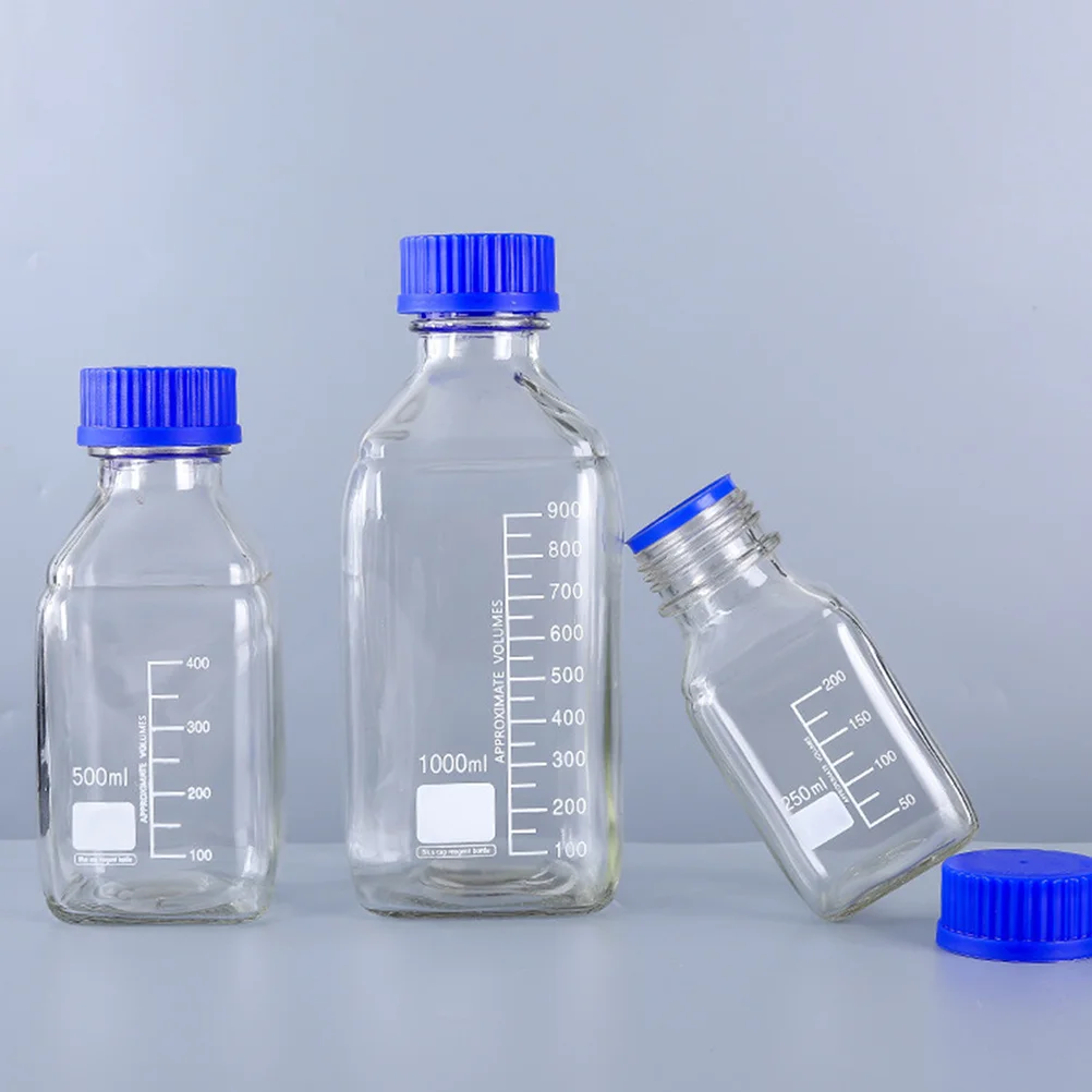 

4Pcs Premium Transparent Reagent Glass Vials 250ml Sample Bottles Lids Laboratory Sealing for Experiment Glass Vial with Lid