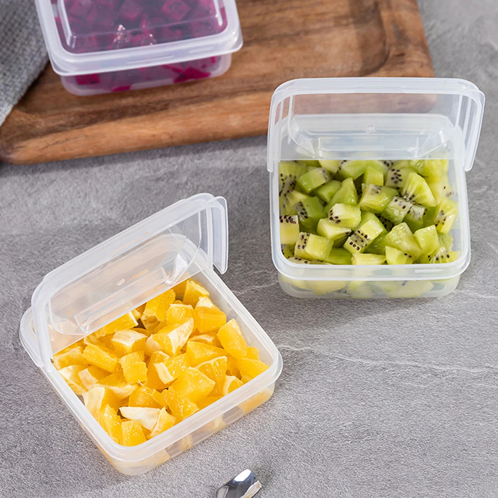 1PC/2PCS/4PCS Clear Cheese Slice Storage Box Kitchen Clamshell Scallion Box Butter Storage Box Refrigerator Fruit Box