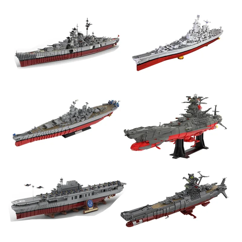 Space Battleship Yamato War Military Warships Building Blocks Set Bismarck Battleship Model for Adults and Kids Holiday Gift