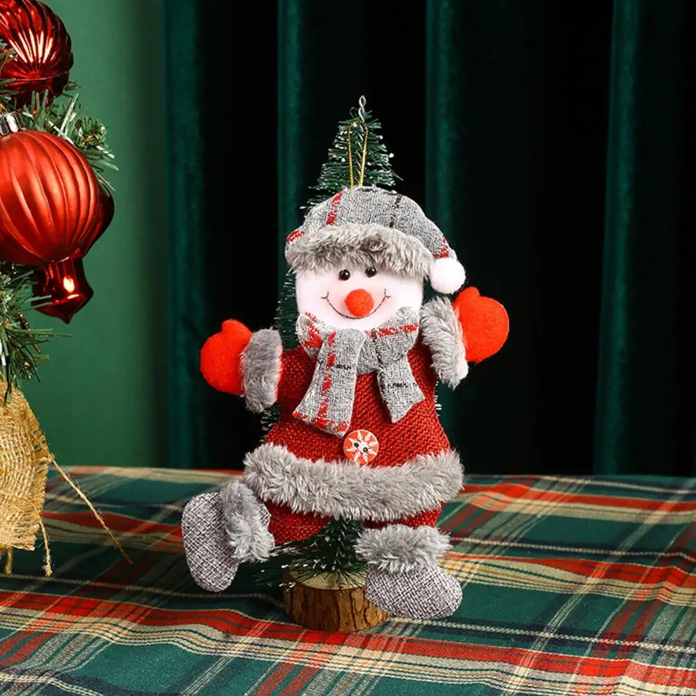 Christmas Doll Decoration Winter Holiday Plush Doll Ornaments Collection for Christmas Tree Decor Snowman Bear Reindeer Pendants