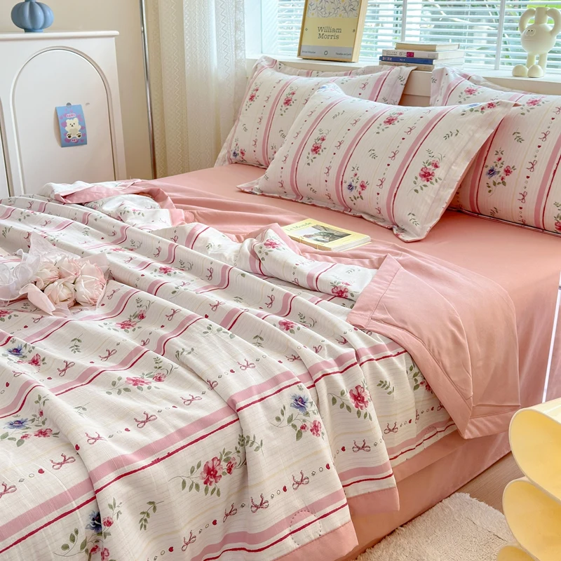 Air Condition Pink Comforter Spring Summer Blanket Cooling Quilt Comfortable Bedspread Bed Single Quilts Thin Wadding Blankets