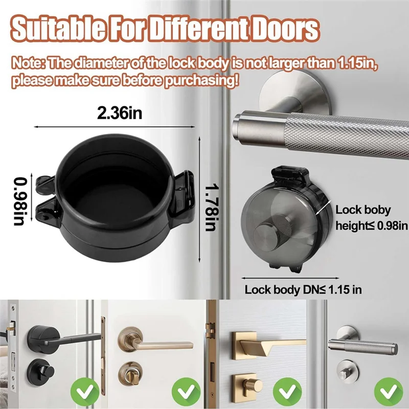 N93R 4 팩 Deadbolt 어린이 안전 잠금 장치, 어린이 방지 Deadbolt 커버, 어린이를위한 도어 안전 Deadbolt 잠금 장치 간편한 설치