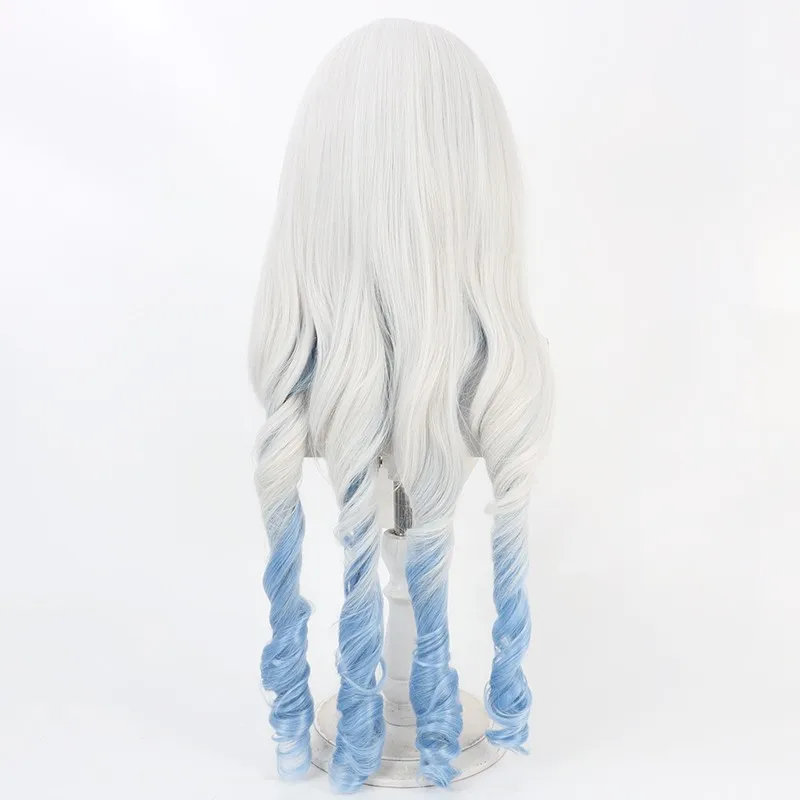 아이카츠! 시로가네 릴리 코스프레 가발, 사실적인 두피, 듀얼 톤 그라데이션, 로마 컬