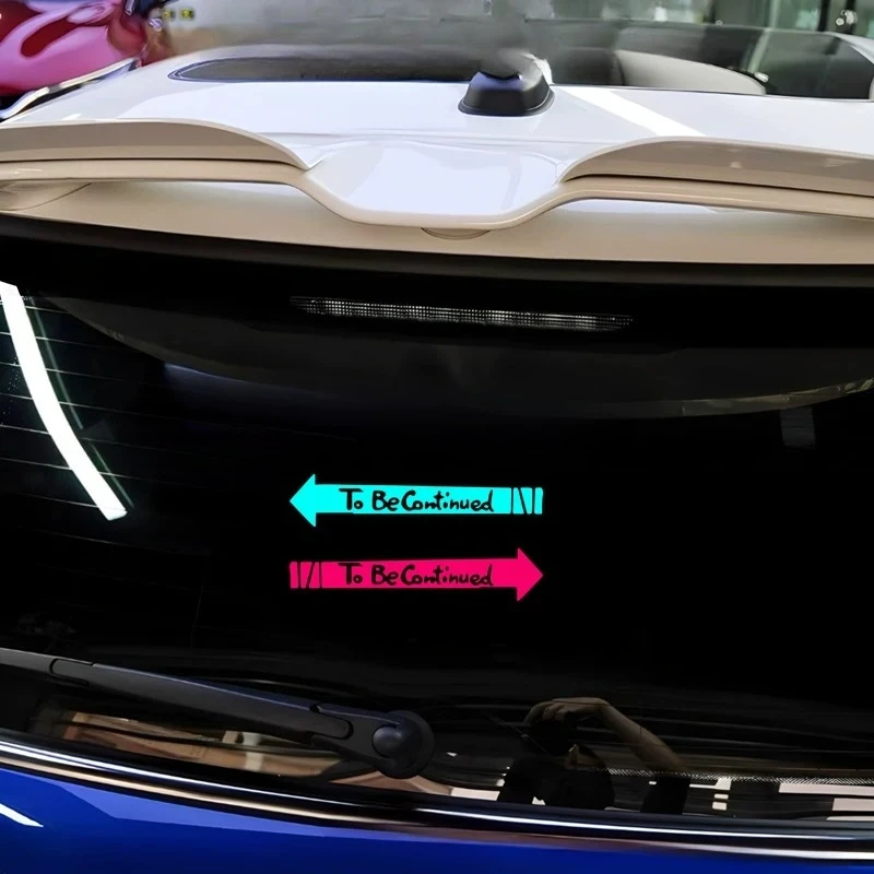 1pc To Be Continued Arrow Reflective Vinyl Sticker, Waterproof Creative Decal For Car Motorcycle PC Case Luggage Decor