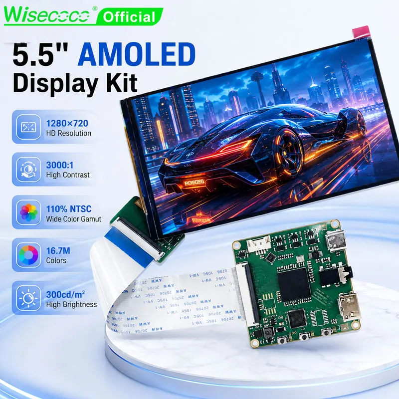 5.5 Inch AMOLED Display 720×1280 OLED MIPI Panel 300nits Mobile Phone Screen with Driver Board for DIY Handheld Game Console