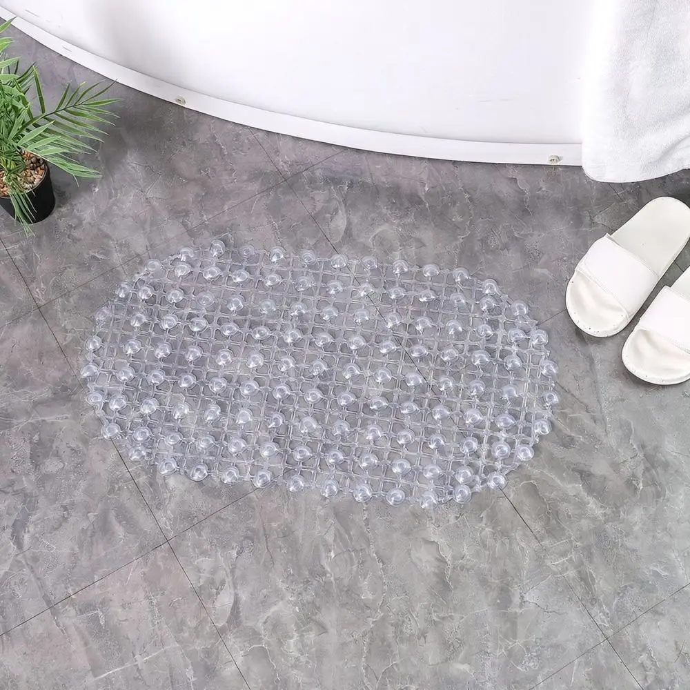 PVC Non Slip Bathroom Mat Shower Rug Suction Cup Drainable Floor Carpet Soft Foot Pad Waterproof Modern Style Pad