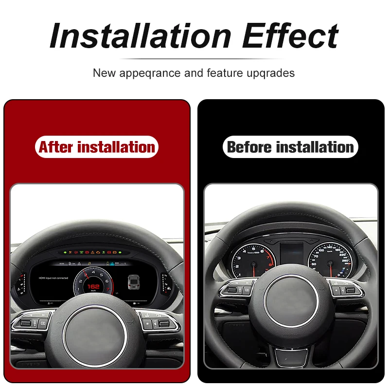 10.25-inch Digital Instrument Cluster For Audi A3 (2014–2020), Featuring In-car LCD Speedometer Display, With Wireless Android Auto CarPlay, LCD Speedometer Display