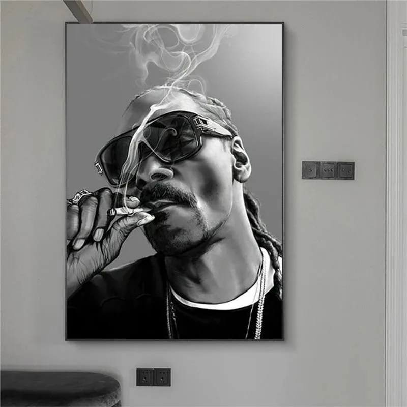 Poster hip hop rap singer canvas painting gangster rap music singer print celebrity wall picture for bedroom home decoration