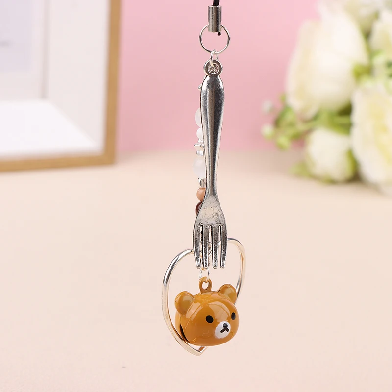 Y2K Aesthetic Cell Phone Strap Creative Cartoon Bear Mobile Phone Lanyard Kawaii Beaded Phone Chain Keychain Couple Gifts