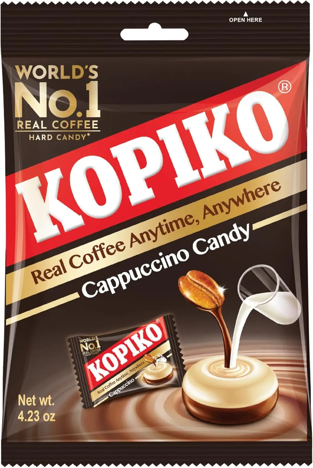 Mayora Kopiko Cappuccino Candy Bag, Pack of 1, 100g