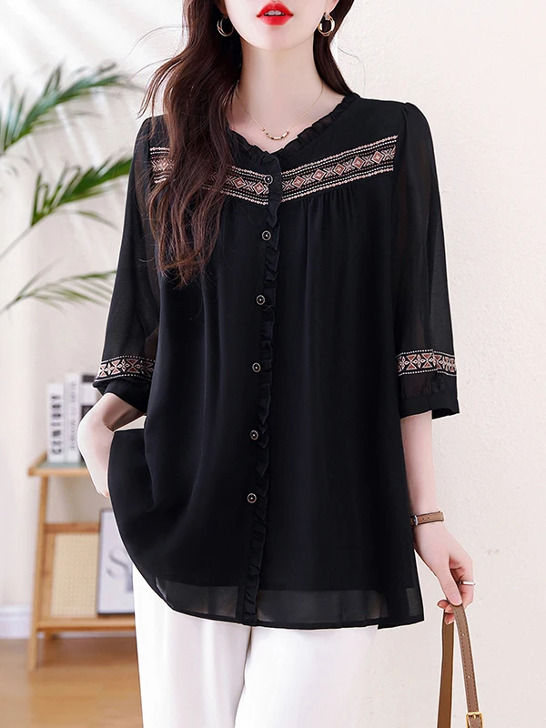 

plus Size Women's Summer irt ort Sve Casual Hide Belly Slimming Trendy Top Korean Sle Loose Fit Thin Material V-Ne