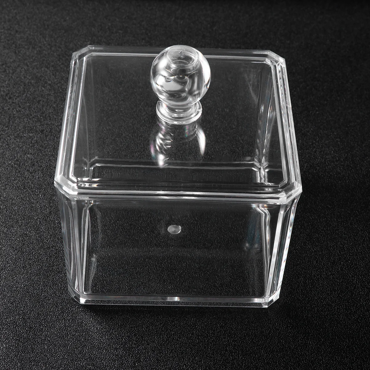 

2pcs Bathroom Cabinet Storage Jar Square Acrylic Container With Waterproof Lid For Cotton Swabs Cosmetics Jewelry Kitchen Spices