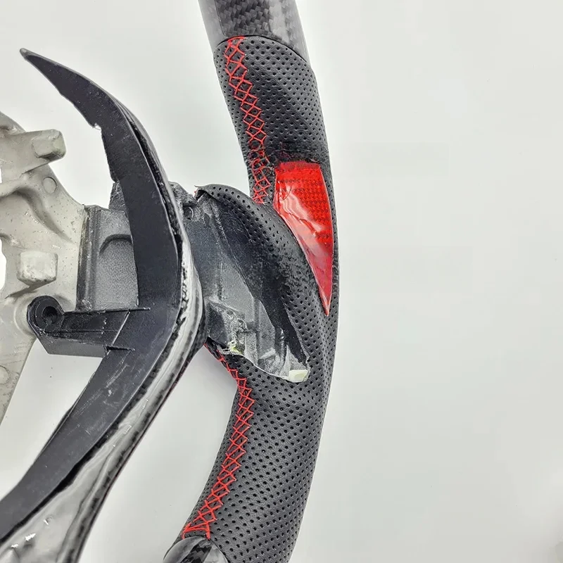 High Quality Carbon Fiber Perforated Leather LED Steering Wheel For CHR 2018