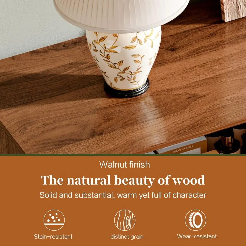 DAFIFY Baú de 9 gavetas com armazenamento profundo, organizador de roupas, anti-derramamento, acabamento em nogueira para sala de estar, quarto, corredor