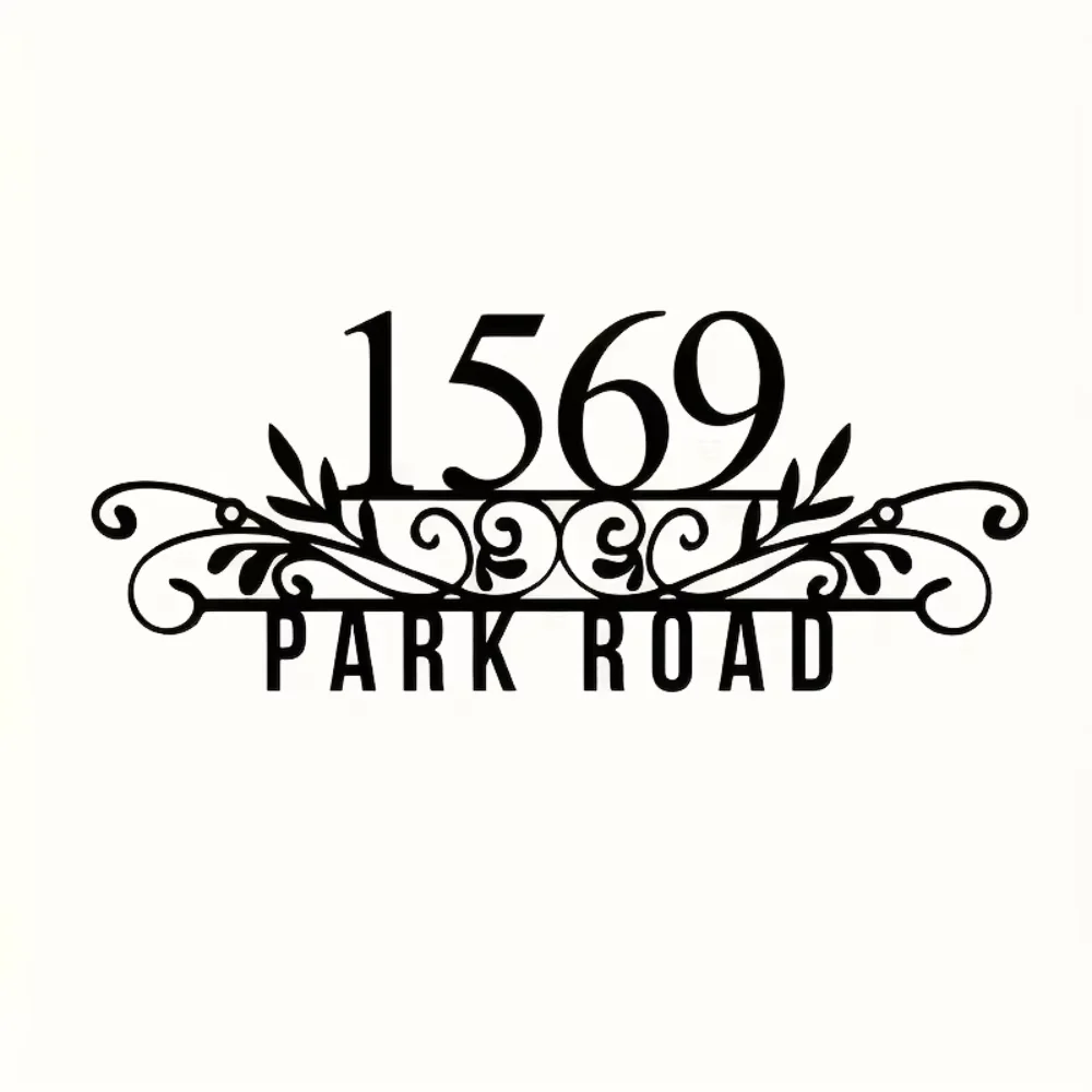 

Metal Address Sign - Exquisitely Handcrafted with Floral Motifs, Wall Mounted, Battery - Free for Festive Outdoor Decor