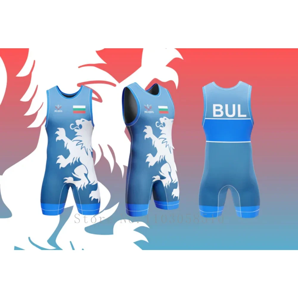 MELKHOSU Bulgaria Singlet Team Singlet professional-grade competition suit Wrestlers tournaments Bodybuilding wrestling suit