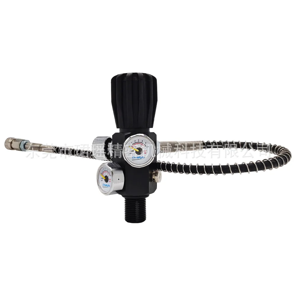 インフレータブルバルブ-5-8-インチ-18unf-ネジ式デュアル圧力計-50cm-スプリングチューブ