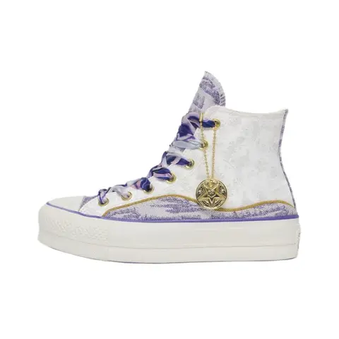 Converse All Star Lift Trendy Abrasion Resistant High top Canvas Shoes Women's White Purple A13353C