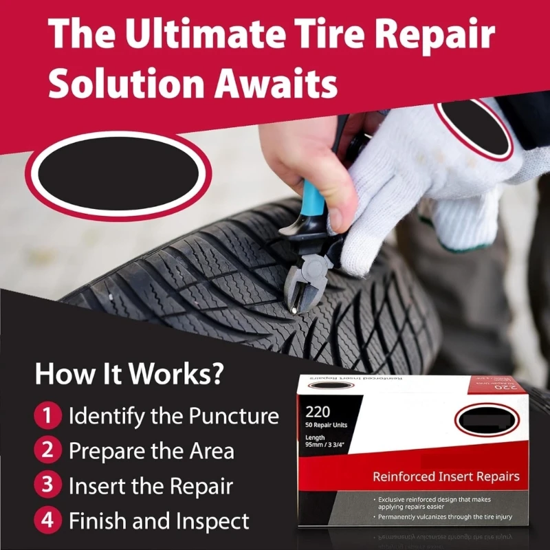 547B Long Lasting Tire Puncture Strips 220PCS Emergency Roadside Fix For Vehicles