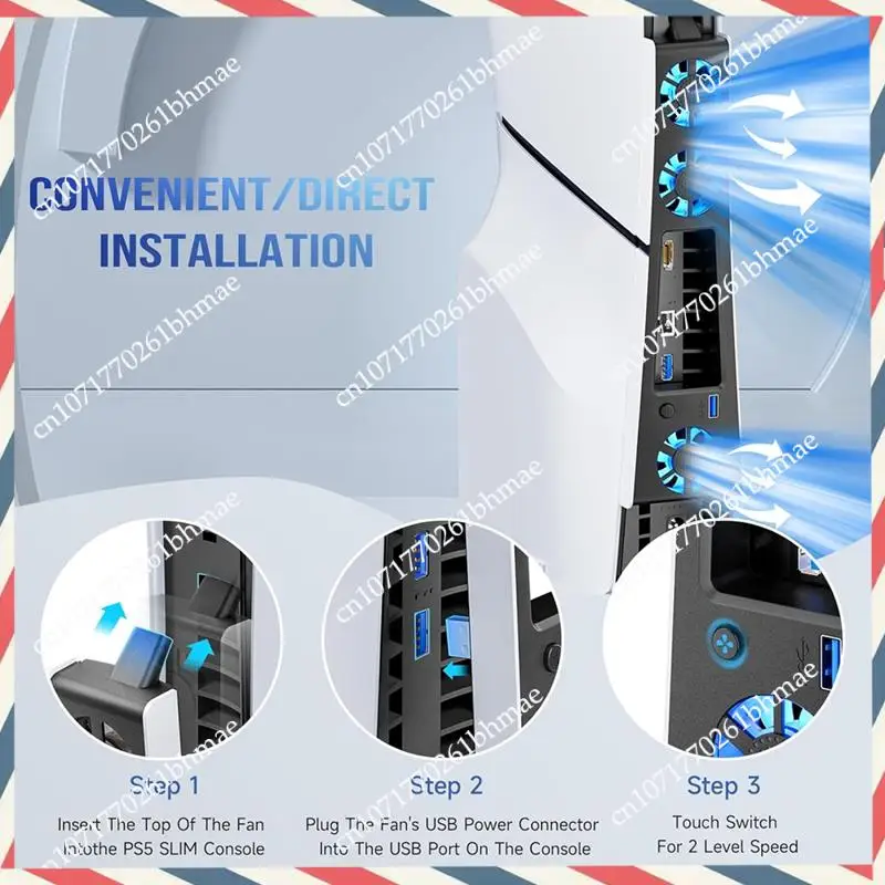 -A21Z RGB ventilateur de refroidissement pour Console PS5 mince avec 3 ventilateurs USB 3.0 Port système de refroidissement silencieux pour Sony PS5 mince pièces de rechange Par