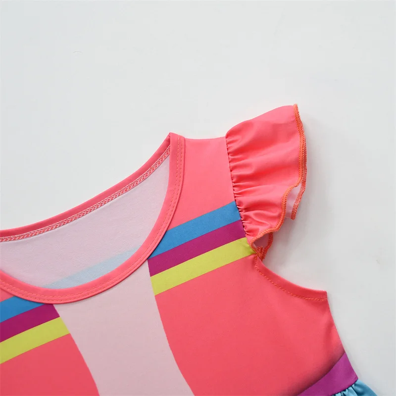 طقم فساتين ثلج غير رسمية للأطفال ، أكمام طائرة ، فستان على شكل حرف a مع حقيبة ، زي تأثيري للبنات ، سام ، كريم #5