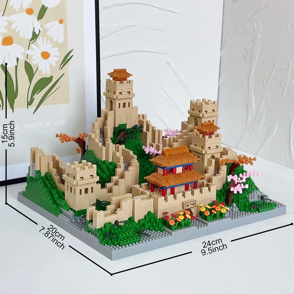 KNEW BUILT 100-teiliges Bricks Great Wall Bausteinspielzeug-Set – herausforderndes Bausatz mit optionalen LED-Leuchten für eine atemberaubende Anzeige 6