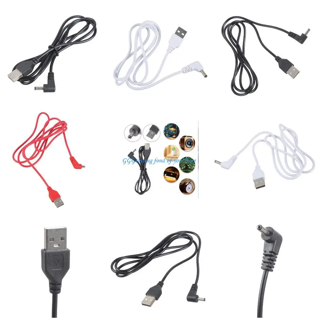 

H9EB 5V USB To 3.5x1.35mm Right Corner Power Cord For Sound Devices LED Radiances Admirers With 1M Plastic Cable
