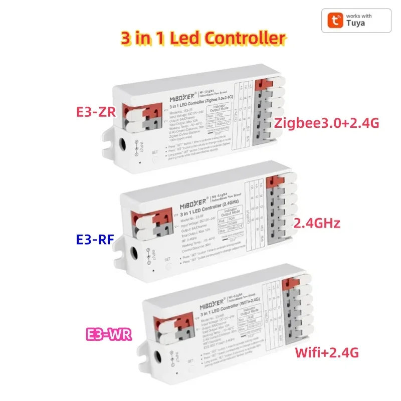 Imagem -03 - Milight-led Strip Light Controller Wi-fi Zigbee 3.0 2.4g Dc1224v Única Cor Cct Rgb Rgbw Rgb Cct wr em 1