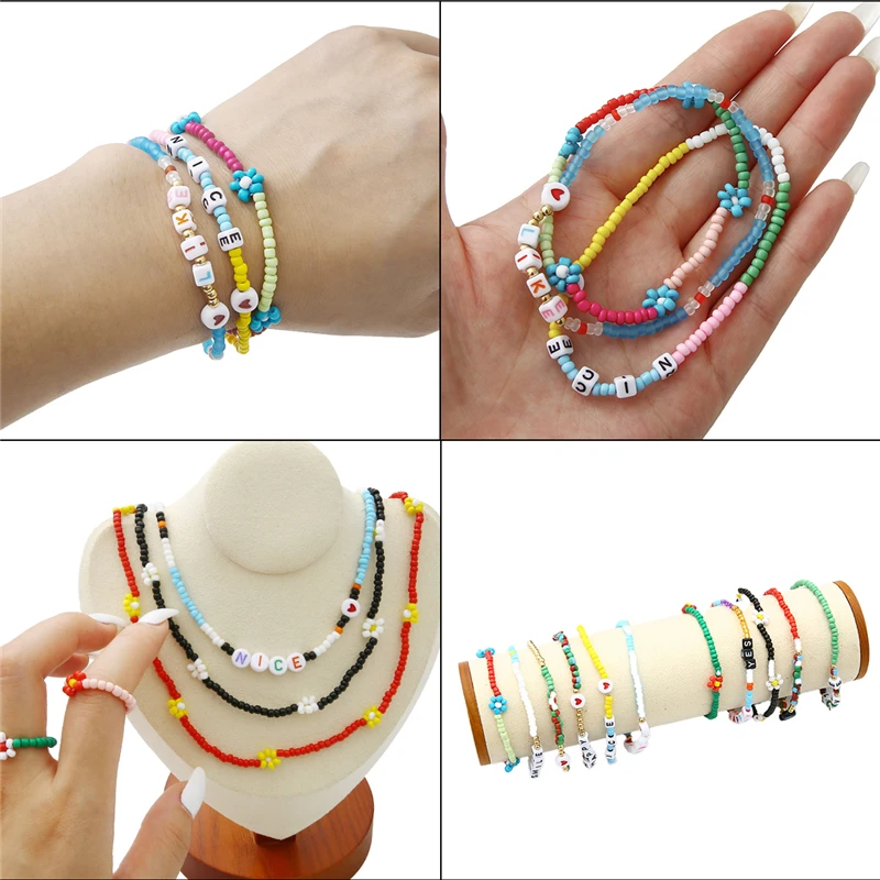 3mm Czech Crystal Glass Seed Beads Belt Box Alphabet Beads Set For Jewelry Making DIY Bracelet Rings Accessories Jewelry Kit