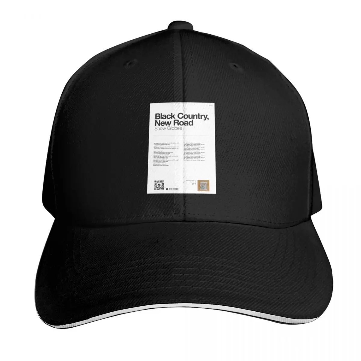 SNOW GLOBES Black Country New Road poster Baseball Cap Lightweight Packable Gift for Him Her Casual Daily Wear