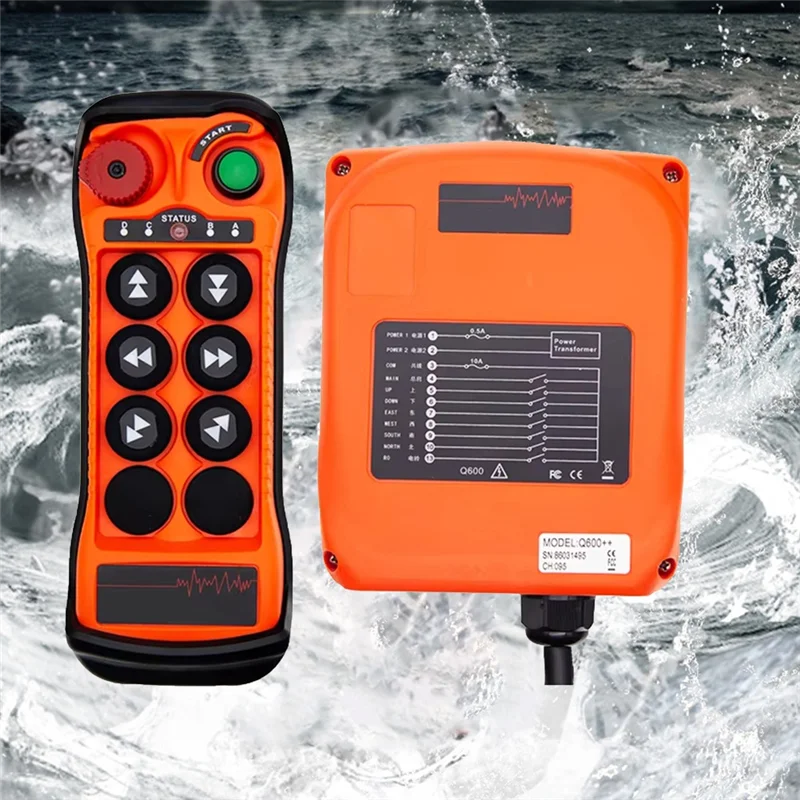 ABJN-مفتاح رفع للتحكم في الأدوات الكبيرة Q600 ACDC110-460V جهاز تحكم عن بعد صناعي للرافعات رمز مطابق لا نهائيًا