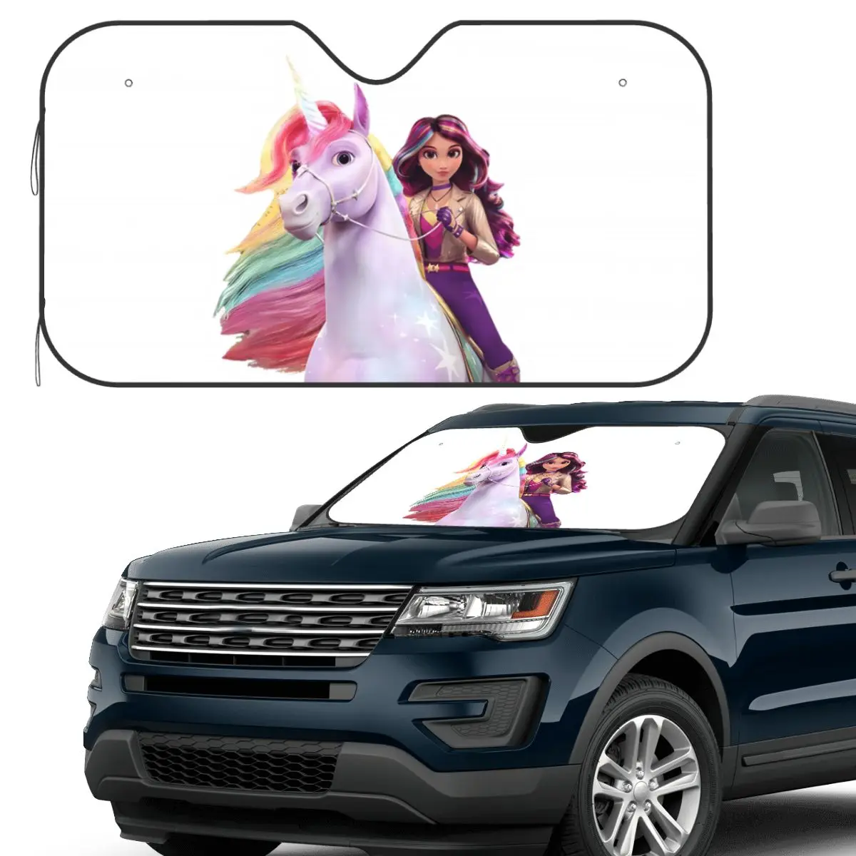 

Unicorn Academy Sophia Wildstar Sunshade Windscreen Car Front Windshield Window Sun Visor Accessories Covers