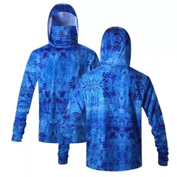 Fishing Shirt UPF 50+ Hooded Fishing Clothes Men Face Cover Hoodie Sun Protection Mask Jersey Breathable Camisa De Pesca Tops