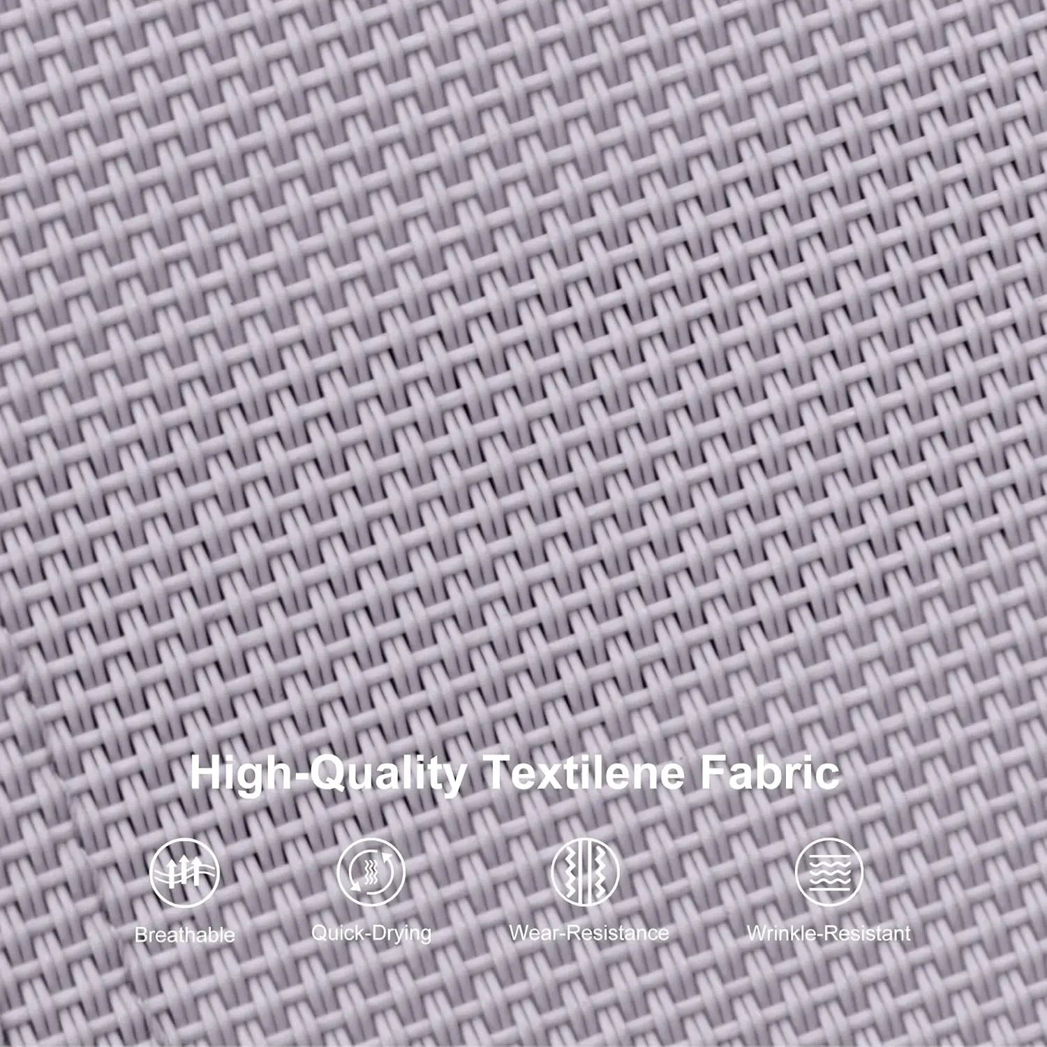 طقم صالة فناء مكون من 3 قطع كرسي خارجي على الشاطئ وحمام السباحة وحمامات الشمس في الحديقة مع ذراع لجميع الأحوال الجوية + طاولة جانبية رمادي فاتح