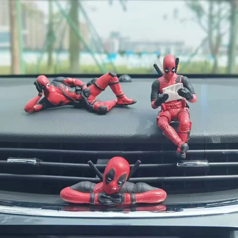 Figuras de Acción de Deadpool de Marvel, Muñecos de PVC en Miniatura, Decoración para Coche, Colección de Figuras de Dibujos Animados, Modelo de Juguete