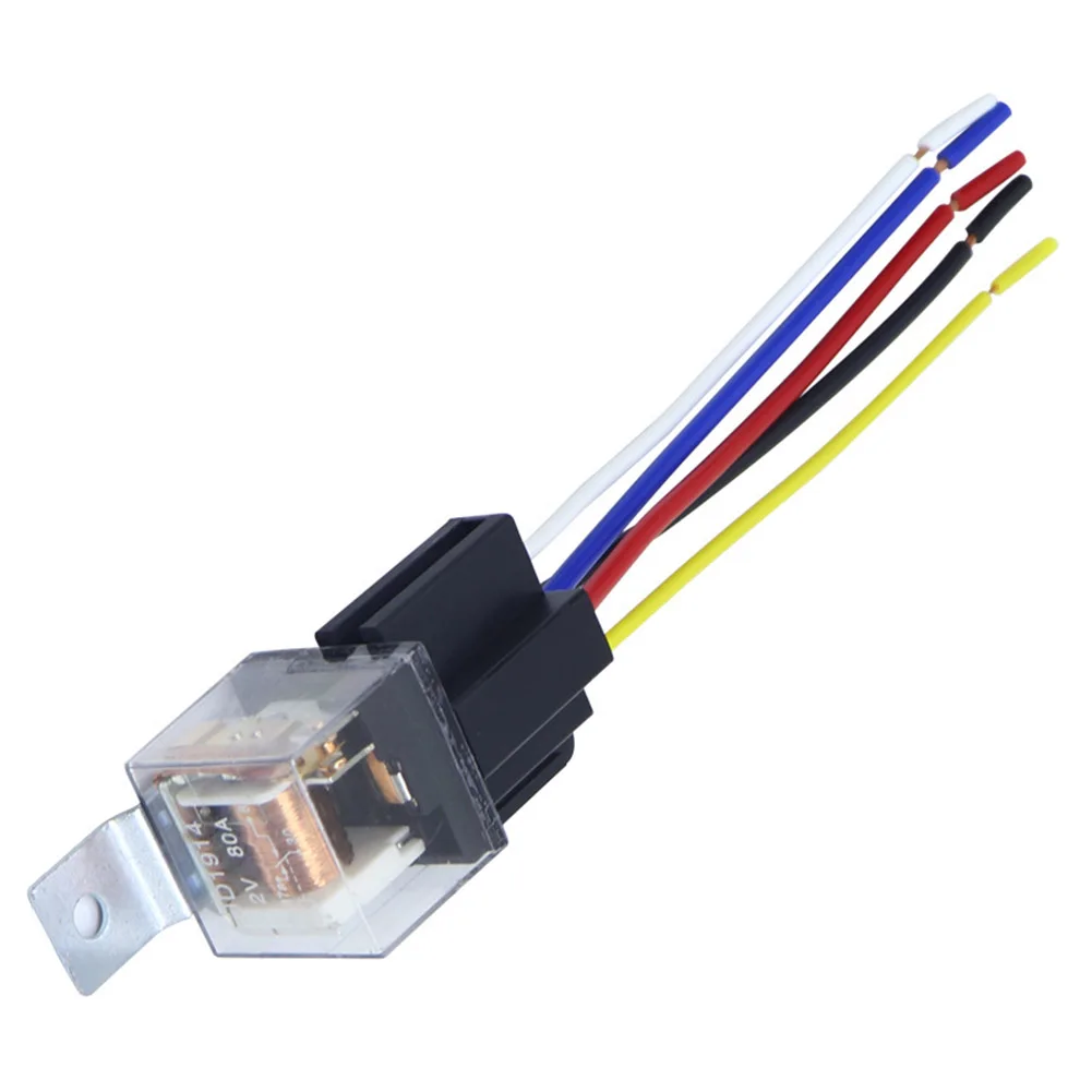 80A Relay for Automotive Circuit Applications DC 12V 24V 4Pin 5Pin with Oxidation Resistant Copper Pins and Housing