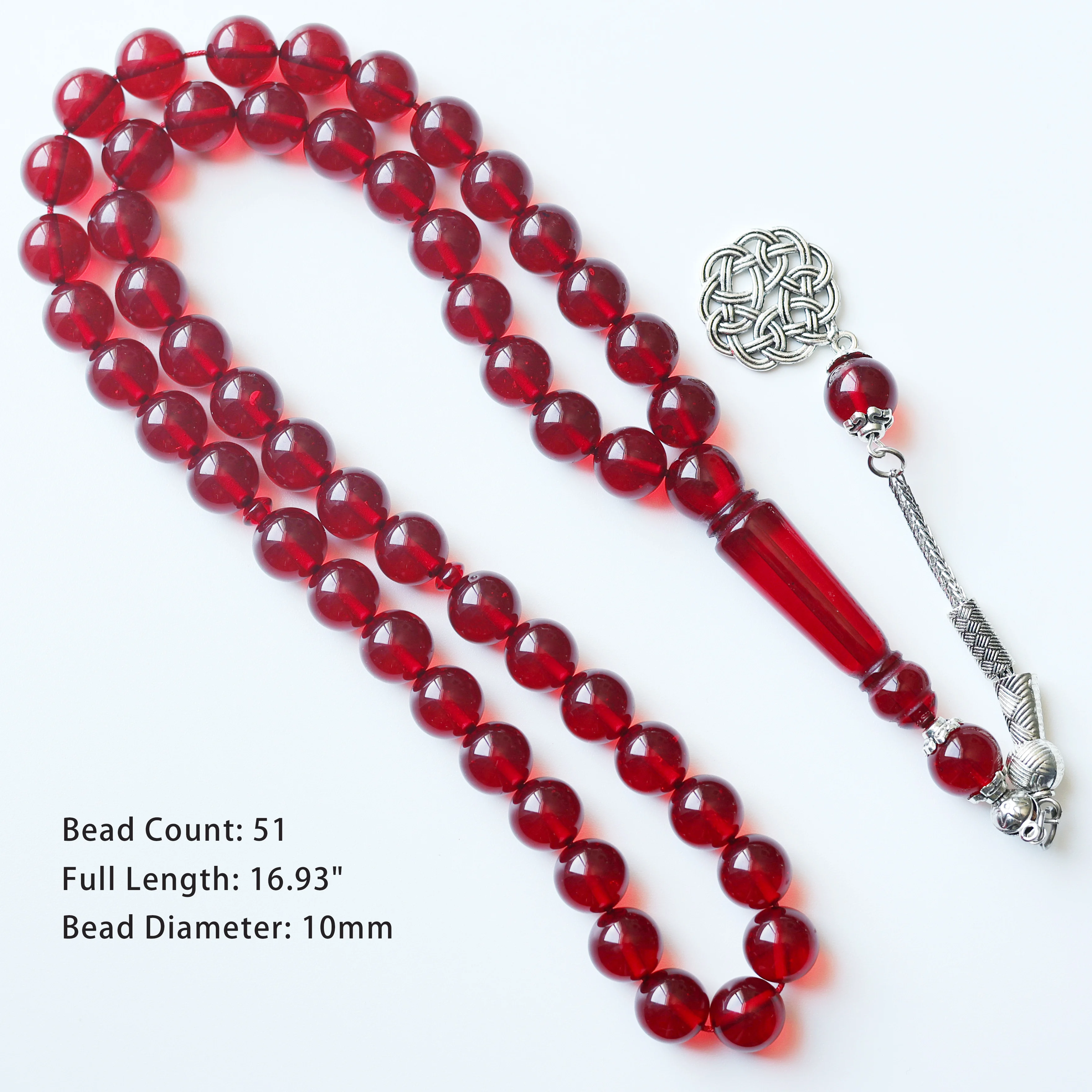 Misbaha 51 Prayer Beads Rosary Supply Tasbih Beads for Islamic Muslim Rosary Necklace Prayer Bracelet Ramadan Gift for Men Women