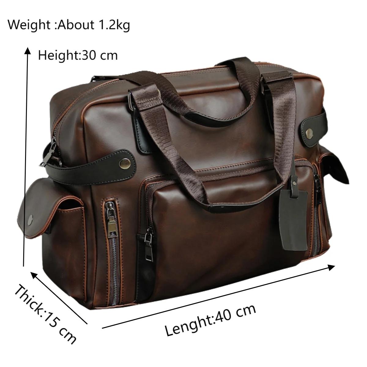 Leder Handgepäck Schulter Duffle Reisetasche für Männer Frauen große kapazierte Schulter Umhängetaschen Tote Handtasche Unisex Gepäcktasche