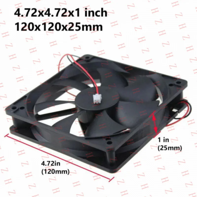 P+ 12V DC Cooling fans 120x120x25mm 2PIN GDT12025S12B for CPU PC Printer Laser