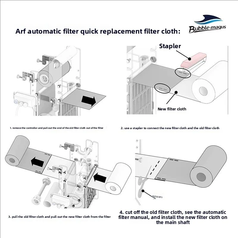 فلتر خزان الأسماك الأوتوماتيكي الجديد من Bubble magus ARF Elite بديل مرشح لفة الورق الأوتوماتيكي بالكامل #5