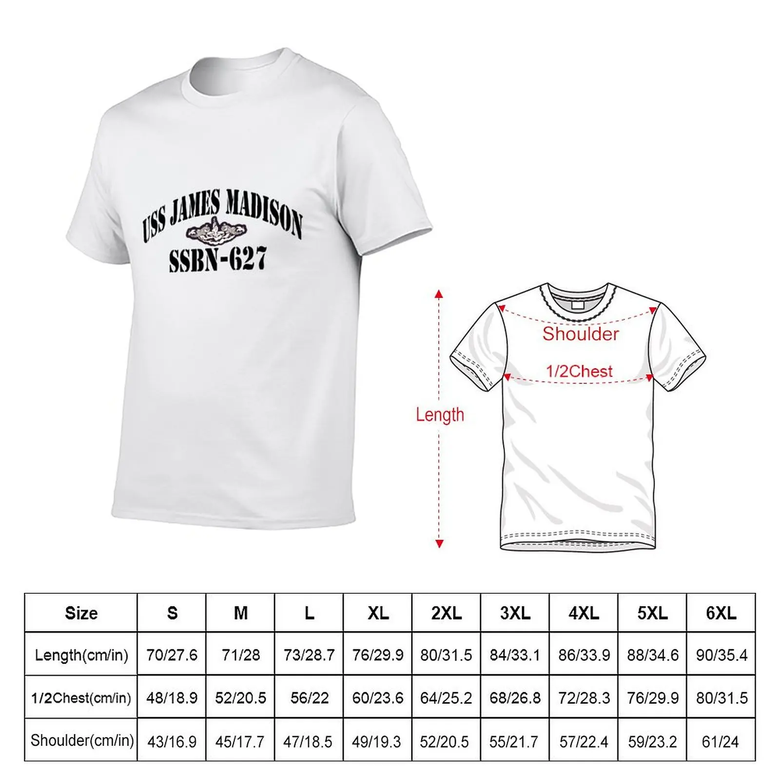 USS JAMES MADISON (SSBN-627) SHIP'S STORE T-Shirt Breathable Lightweight Summer Top