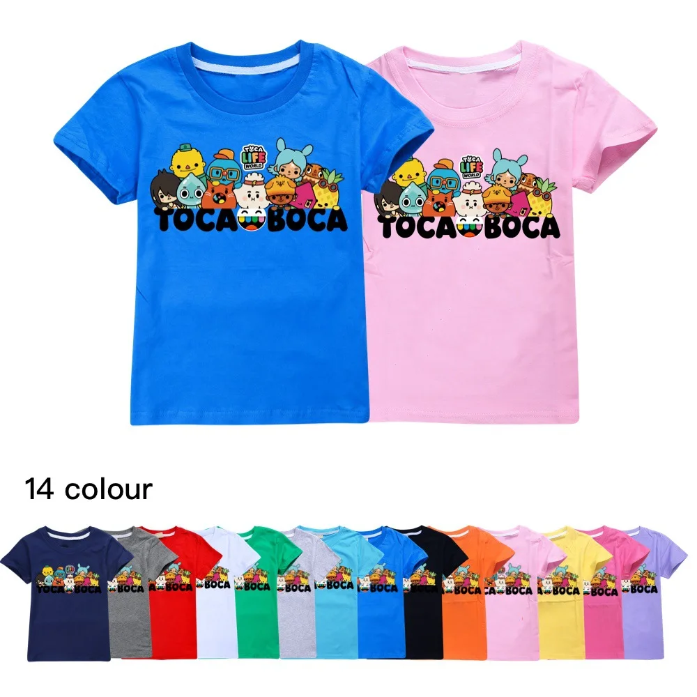 

Children Toca Life Clothing Fashion Boys Girls T Shirt Kids Clothes Tee T-Shirt Short Sleeve Top Cartoon Boy Girls Clohtes1875