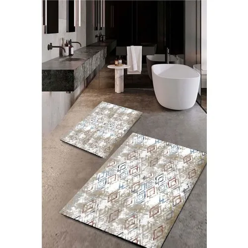 Drop Bath Mat Rug Toilet Seat Pad Washable Anti-Slip Soles 2li