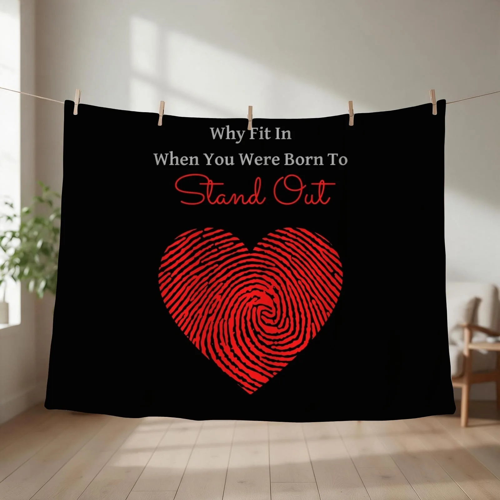 Why Fit In When You Were Born To Stand Out Throw Blanket couch cozy soft plush fuzzy picnic outdoor blanket