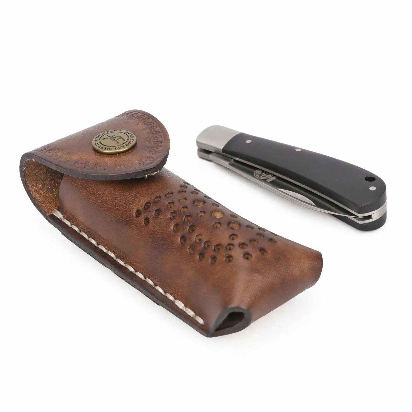 Tourbon-Funda de cuero para Cuchillo de 4,1 \