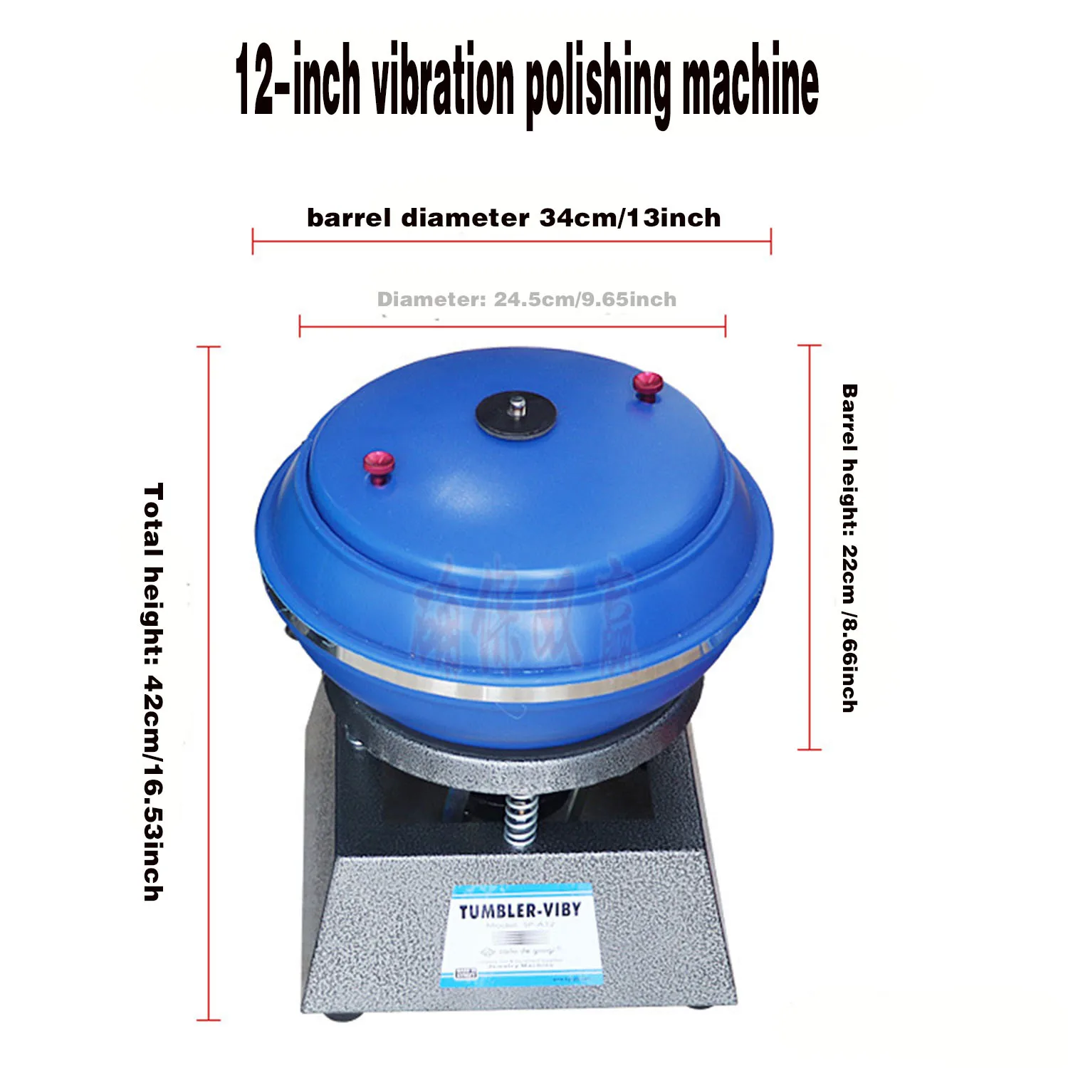 12 In Gemstone Vibration Polishing Machine Buddha Jade Desktop Vibrator Coin Rust Removal for Diy Jewelry Remove Impurities Tool